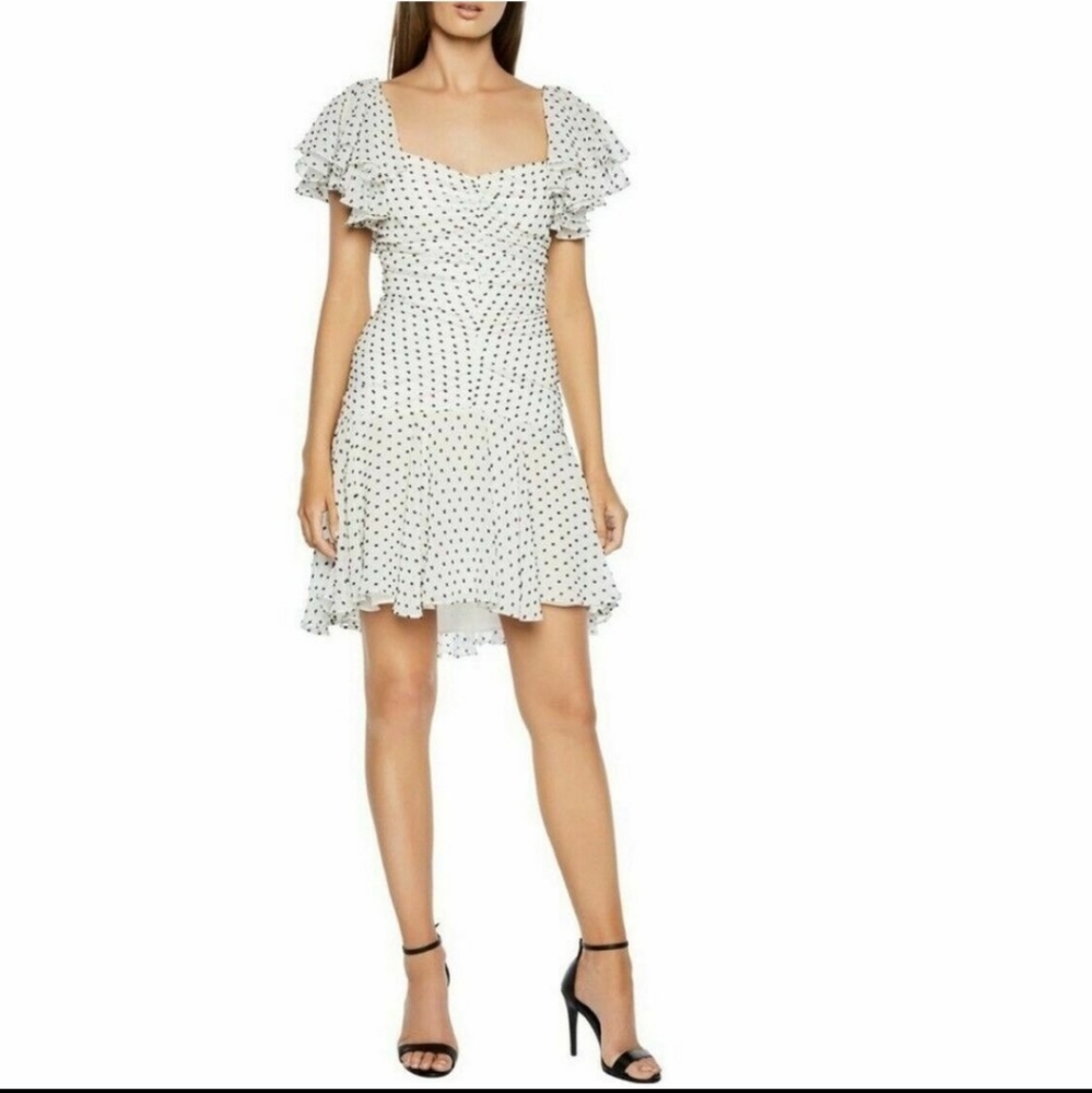 NWOT Bardot polka dot ruched Jessi dress